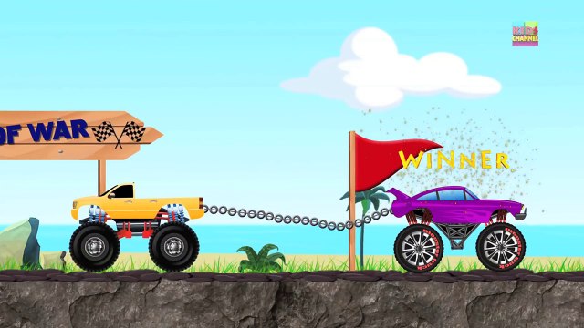 Tug Of War | Monster Trucks | Monster Truck VS Monster Truck | Trucks Cartoon
