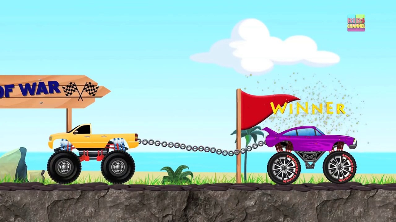 Tug Of War | Monster Trucks | Monster Truck VS Monster Truck | Trucks Cartoon