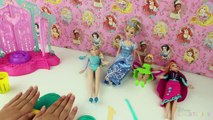 Disney Frozen Elsa & Anna Cinderella & Fairy Tinkerbell Doll PLAY DOH DRESS UP Creations 2016