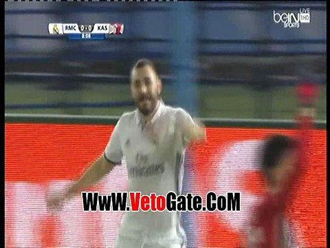 بنزيما يتقدم بالهدف الاول لـ ريال مدريد فى كاشيما انتلرز