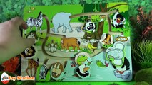 Playtive Junior Zoo Animals Wood Maze | Learn Animal Names Shapes & Sounds Lion Giraffe Zebra Panda