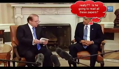 Nawaz Shareef's Body language in front of Obama