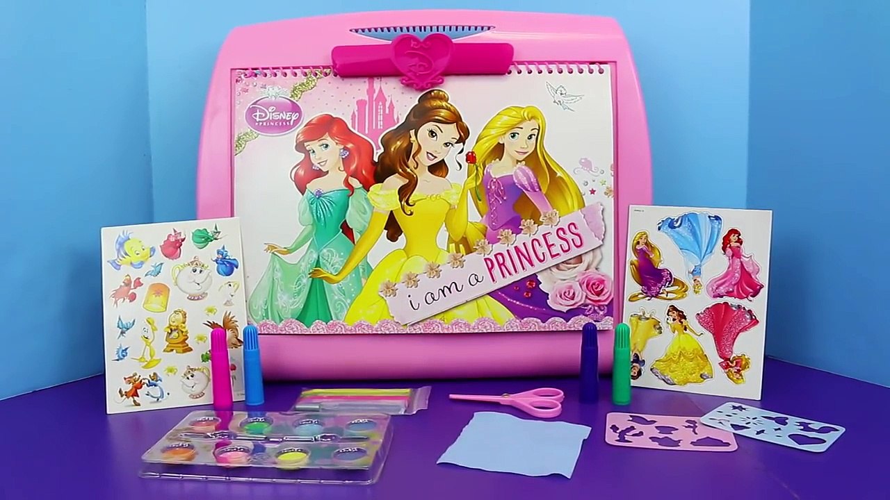 Disney Princess Art Easel Color Game & Drawing Toy Set Fun Stickers, Paint & Magic Marker