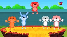 cinco pequeños cachorros | canciones infantiles en español | rimas para los niños españoles