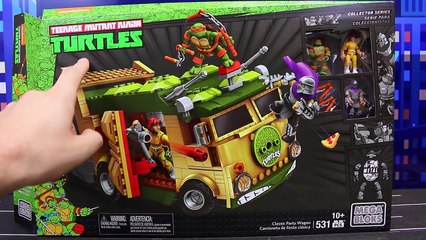 Ninja Turtles Classic Party Wagon Mega Bloks and Shredder Kidnapping April with Rocksteady and Bebop