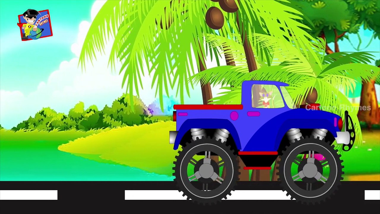 Monster Truck Stunts | Learn Alphabets With Ice Cream | A B C English Alphabet | Cartoon Rhymes