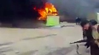 Syria: Video reportedly shows buses designated to evacuate Aleppo civilians attacked by Islamic militants and set ablaze