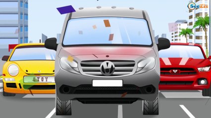 The Yellow Excavator digging & Little Truck help - Funny Cars - Cars & Trucks for Kids