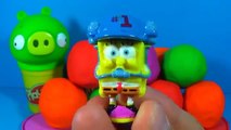 Play Doh surprise eggs SpiderMan SpongeBob Angry Birds Star Wars Disney Cars Zombie 킨더 서프라이즈
