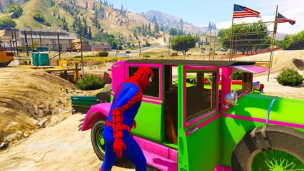 Red Monster Truck Adventures with Spiderman Videos for Kids with Cars and Nursery Rhymes Songs