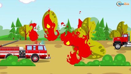 Coche de Policía y Carros de Carreras Dibujos animados - Carritos Para Niños | La zona de operación