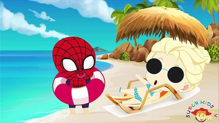 Frozen Elsa Sunbathing & Burned on the Sun Prank by Spiderman Baby! Spiderman Superhero In Real Life