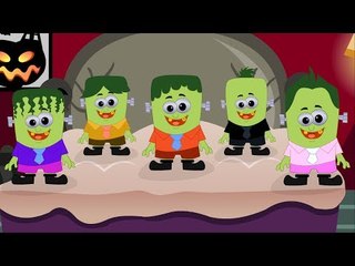 Five Little Monsters | Nursery Rhyme with Lyrics | Halloween Song