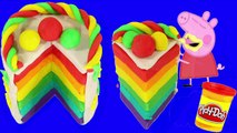 Peppa pig and Play doh cake rainbow! - playdoh stop motion ice cream a fun toys