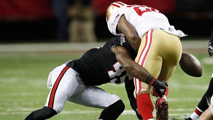 Deion Jones forces a Carlos Hyde fumble