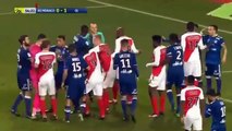 Players Fighting before Lacazette penalty miss - AS Monaco vs Olympique Lyon 18.12.2016