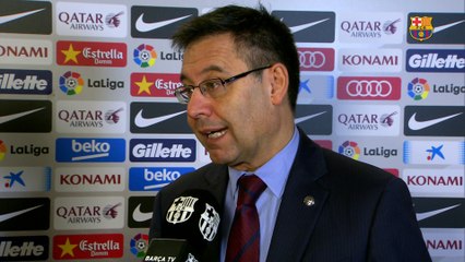 Josep Maria Bartomeu es mostra satisfet després de l’Assemblea General Extraordinària