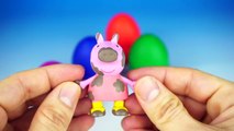 LEARN COLORS for Children w/ Play Doh Surprise Eggs Superman Minions Peppa Spongebob Toys Playdough