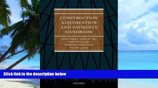 Buy  Construction Adjudication and Payments Handbook Merissa Martinez  Book