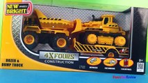 New Bright 4X4 Construction Dump Truck & Trailer for bulldozer - construction toys for kids