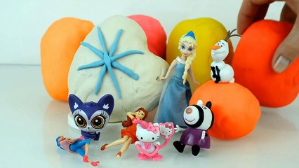 Peppa pig Frozen Surprise eggs barbie play doh toys mlp egg
