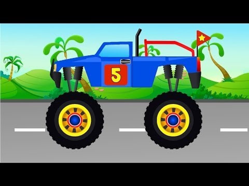 Monster Truck Stunts, Monster Trucks Video for Kids