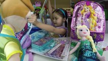 HUGE FROZEN SURPRISE EGG BACKPACK OPENING Disney Princess Rapunzel Surprise Toys Elsa Light Up Wand