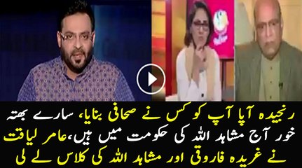 Amir Liaquat Bashing Gharida Farooqui And Mushahidullah Khan..