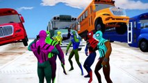 Wheels On The Bus Spiderman Colors | Nursery Rhymes for Kids & Children Songs