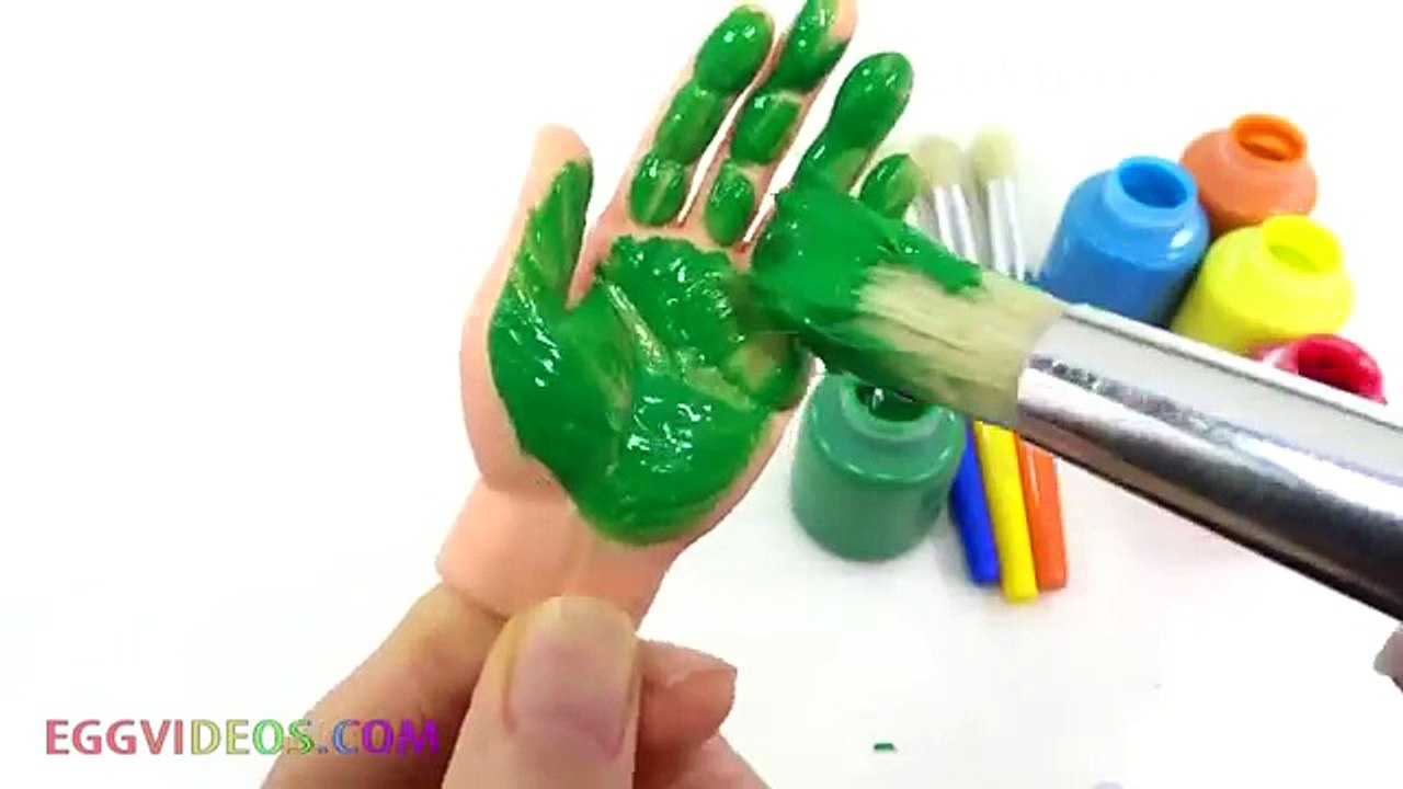 Learning Colors Video for Children Body Paint Hands Finger Family Song Nursery Rhymes EggVideoscom