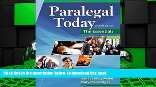 PDF [DOWNLOAD] Paralegal Today: The Essentials BOOK ONLINE