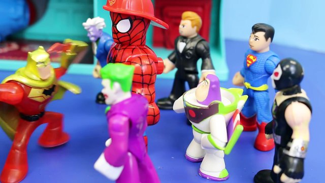 Ninja Turtles with Batman and Superman with Duplo Lego Spiderman at the TMNT Shellraiser Van