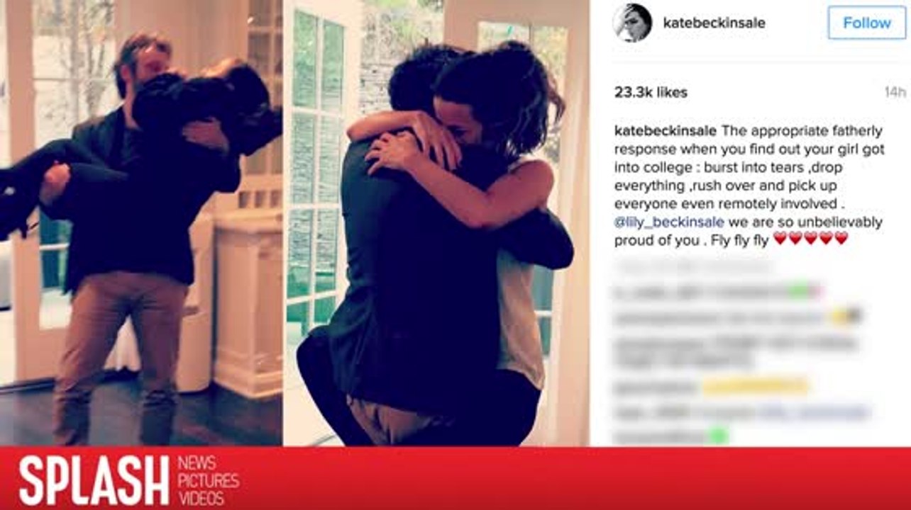Kate Beckensale und Michael Sheen feiern, dass ihre Tochter aufs College geht
