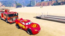Fire Truck & Lightning McQueen Cars Transportation w Spiderman Nursery Rhymes Songs for Children