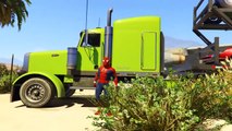 CARS TRANSPORTER in Spiderman Cartoon Trucks Car for Kids 3D Nursery Rhyme w Action Children Songs
