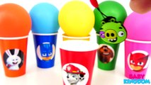 Learn Colors Balloon Surprise Cups Play Doh Toy Surprises PJ Masks Paw Patrol Secret Life of Pets