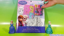Disney Frozen Marker Poster Set Snow Queen Elsa and Princess Anna