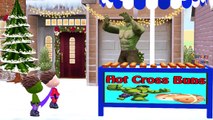 Yellow Spiderman And Hulk Cartoons Dancing And Singing Hot Cross Buns Children Nursery Rhymes