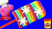 Play Doh Ice Cream Frozen! - Create rainbow cream playdoh along Peppa pig kids toys