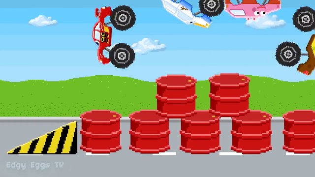 PIXEL SuperHero Surprise Eggs Spiderman Minions Hulk - Colors for Children to Learn with Police Cars