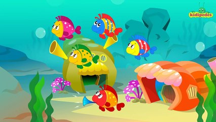 FIVE LITTLE FISH | SEA WORLD AMUSEMENT PARK | UNDERWATER RHYME