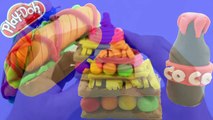 Peppa Pig stop motion! - Play doh create hot dog and hamburger playdoh frozen Toys