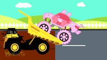 Peppa Pig Truck And Red Monster Truck For Children - Kids video