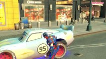 CAPTAIN AMERICA Have Fun with Lightning McQueen - Nursery Rhymes Wheels On the Bus   More