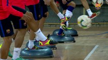 Andreu Plaza i Diego Quintela analitzen el partit de lliga contra el Santiago Futsal