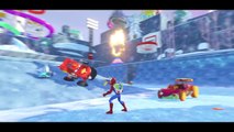 VENOM & Spider-man playtime with Monster Trucks Lightning Mcqueen Cars - Marvel Superheroes  2