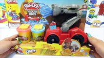 ✔ Fire Truck Play-Doh Diggin Rigs! New plasticine Can Heads. Toys for Kids. Videos for children ✔