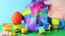 Giant PLAY DOH Egg Kinder Surprise Egg & Choco Treasure Surprise Toys Cookie Monster   Blind Bags