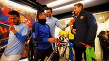 FC Barcelona - RCD Espanyol: The players in the tunnel before the game