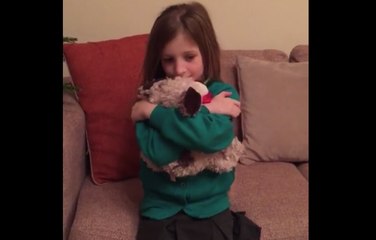 Une petite fille fond en larmes quand sa peluche se transforme en chiot